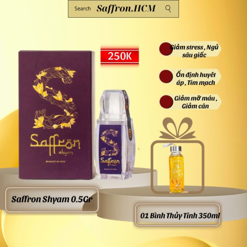 SAFFRON Nhụy Hoa Nghệ Tây Shyam 0.5Gram/hộp