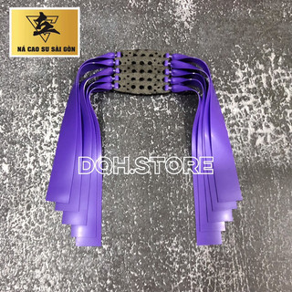 Dây Thun Ná Cao Su màu tím buộc sẵn miếng da 3 lỗ độ dày 0.6mm