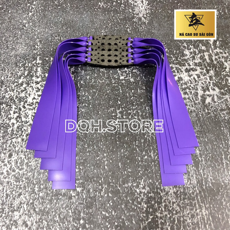 Dây Thun Ná Cao Su màu tím buộc sẵn miếng da 3 lỗ độ dày 0.6mm