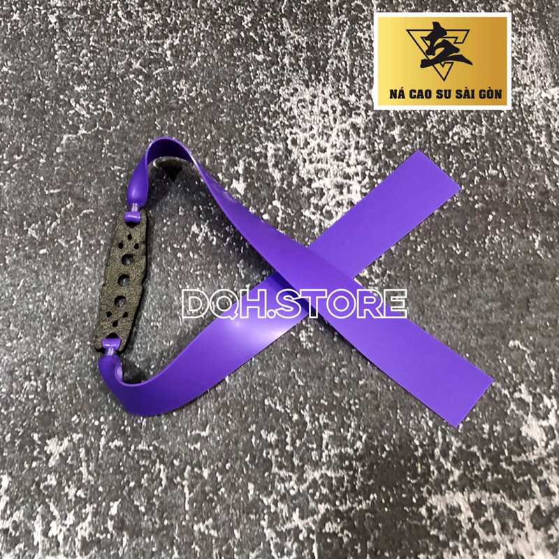 Dây Thun Ná Cao Su màu tím buộc sẵn miếng da 3 lỗ độ dày 0.6mm