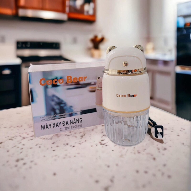 Máy xay đa năng 8 lưỡi Coco Bear xay nhuyễn mọi đồ ăn dung tích 0,3L cho bé lunakidsbaby