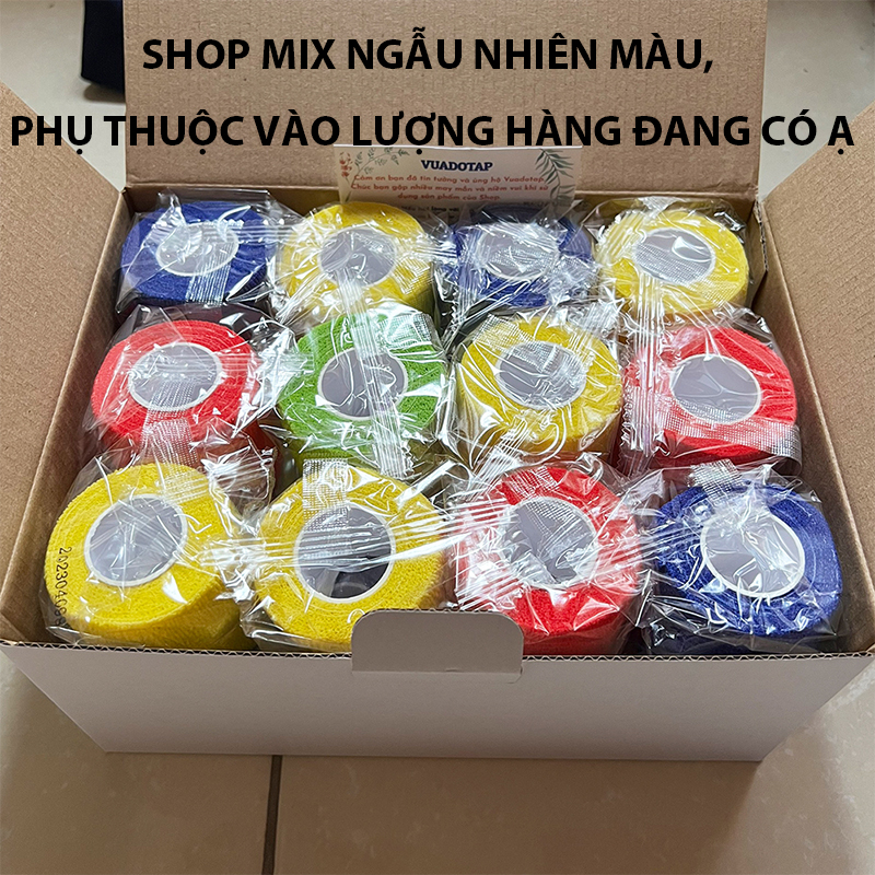 Hộp 24 Cuộn Băng Keo Thể Thao 5cmx450cm, Băng Cuốn Khớp Tự Dính