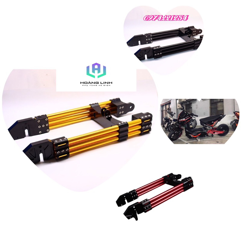 Gắp 3 ống CNC độ xe điện 1 phuộc đơn