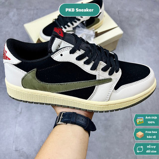 Giày sneaker air jordan 1 jd1 retro low og sp travis scott olive da lộn hàng sc