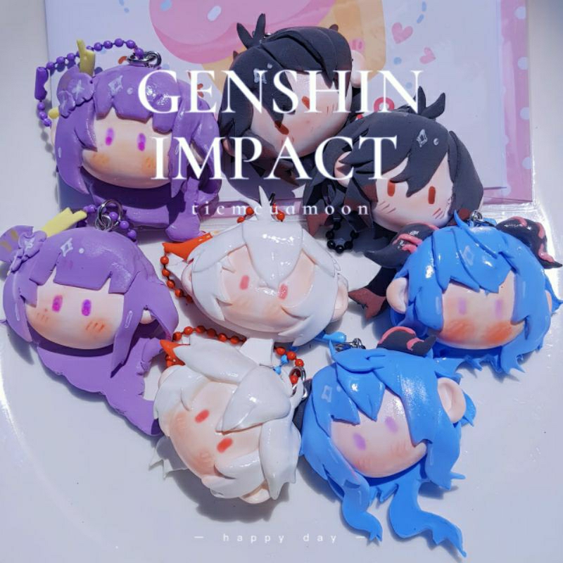 HANDMADE - GENSHIN IMPACT - Móc khoá bằng đất sét chủ đề genshin impact siuu xinh