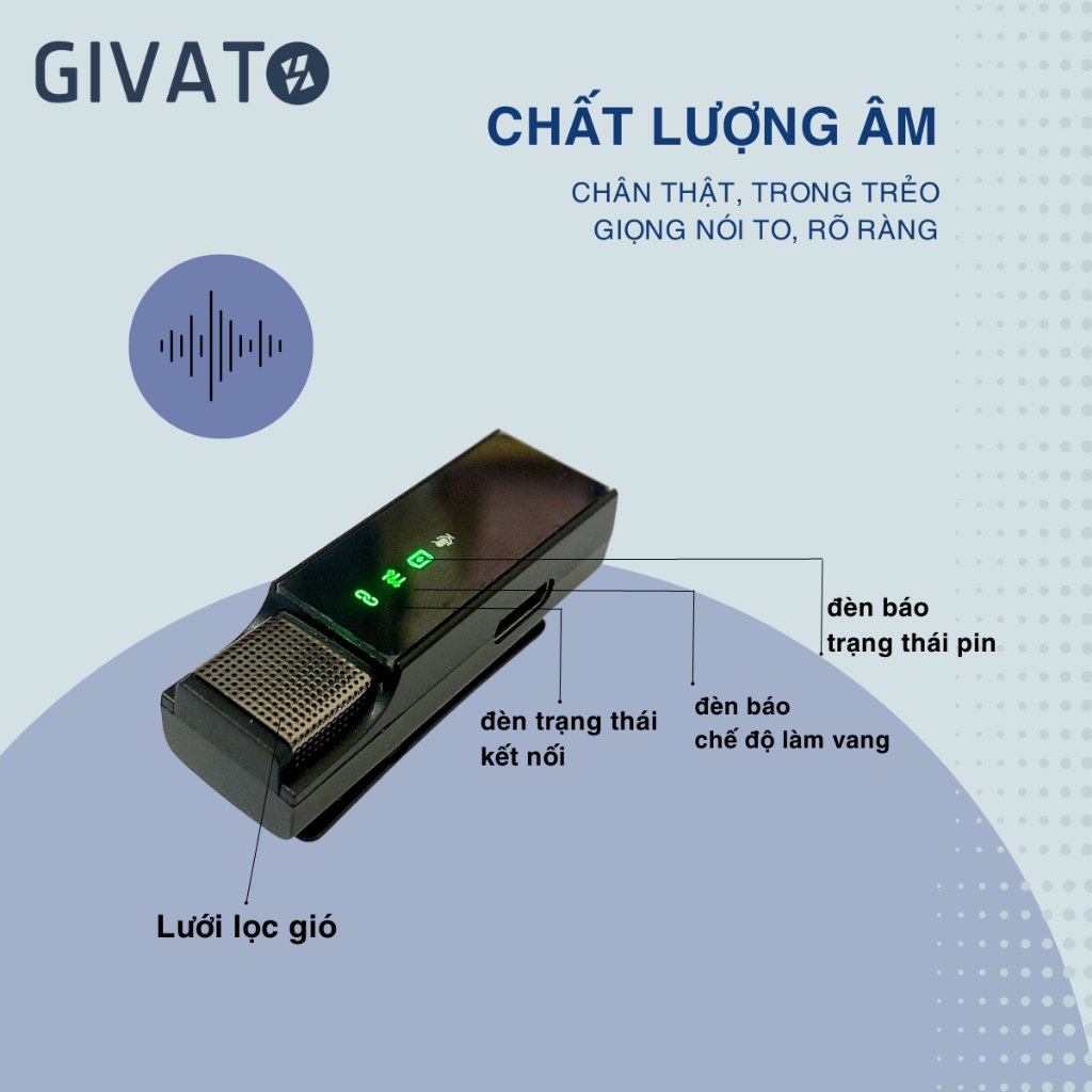 Micro Thu Âm Không Dây Cài Áo VT2 Phù Hợp Thu Âm Livestream 3 Chế Độ Thu Lọc Tạp Âm  Kết Nối Phạm Vi Đến 20m | BigBuy360 - bigbuy360.vn