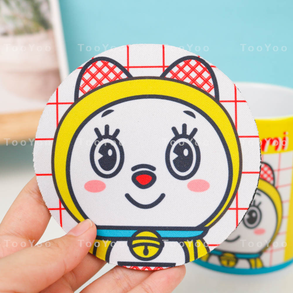 Lót ly 6 nhân vật Doraemon, Nobita, Shizuka, Jaian, Doraemi, Suneo dễ thương cute TooYoo BK00302