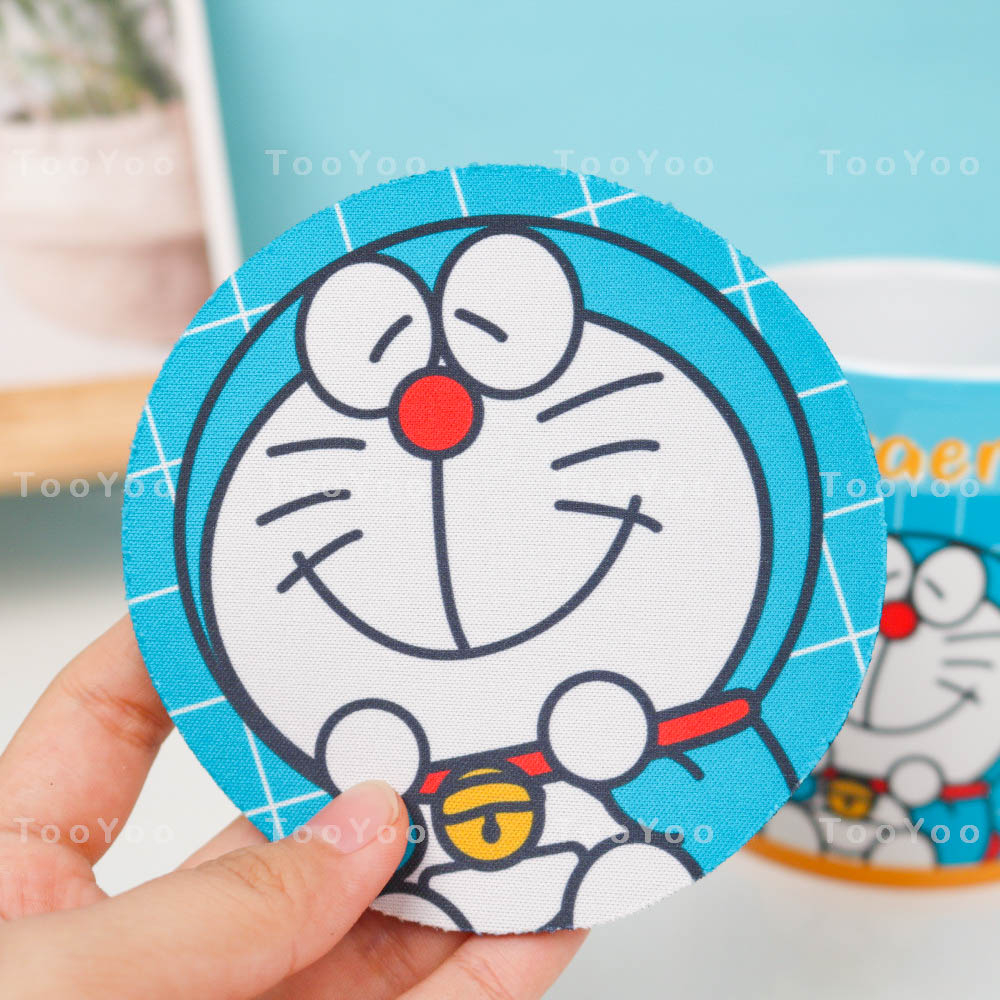 Lót ly 6 nhân vật Doraemon, Nobita, Shizuka, Jaian, Doraemi, Suneo dễ thương cute TooYoo BK00302
