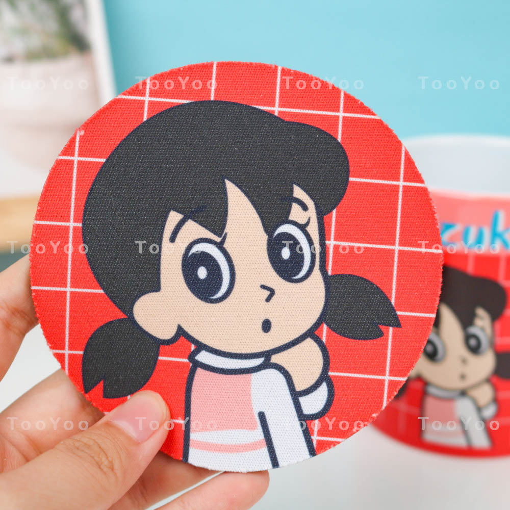 Lót ly 6 nhân vật Doraemon, Nobita, Shizuka, Jaian, Doraemi, Suneo dễ thương cute TooYoo BK00302