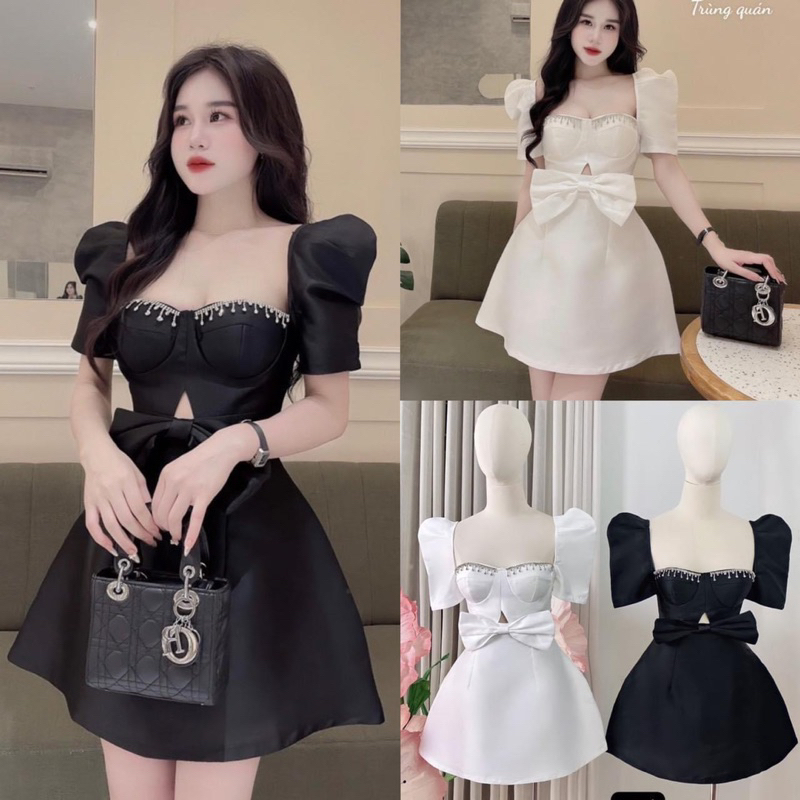 đầm cup đá nơ eo 55-90kg QUỲNH NHƯ BIGSIZE