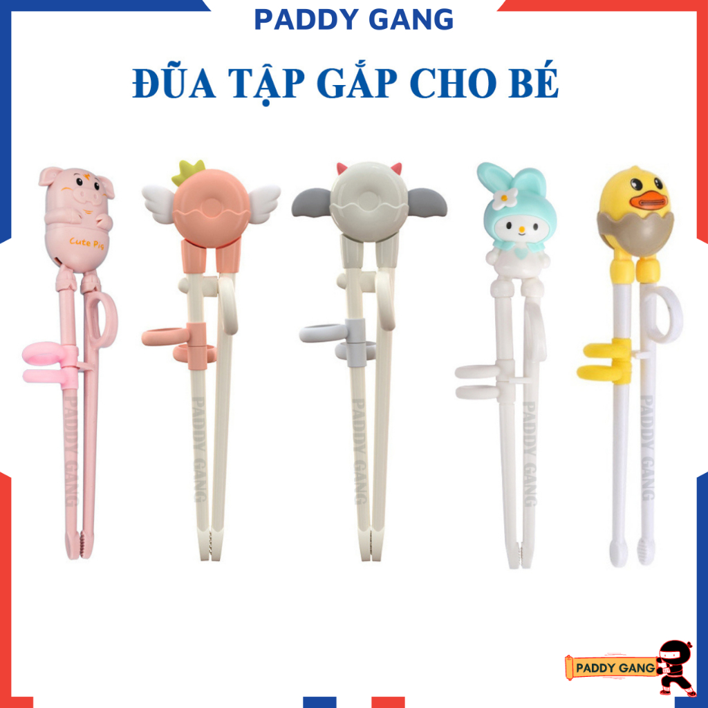 Bộ Thìa Dĩa Đũa Tập Ăn An Toàn Cho Bé Bằng Inox 304, Đũa Ăn Dặm Xỏ Ngón Tập Gắp Cho Trẻ Em, Thìa Tập Xúc Hình Con Mèo