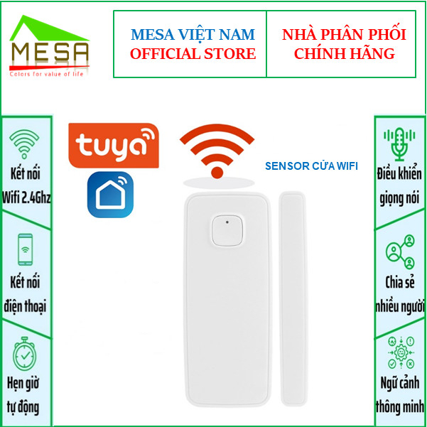 Cảm biến cửa thông minh Tuya, sử dụng WIFI, App TUYA, Cảnh Báo An Ninh, Thông Báo Ứng Dụng, Hỗ Trợ Alexa Google Home