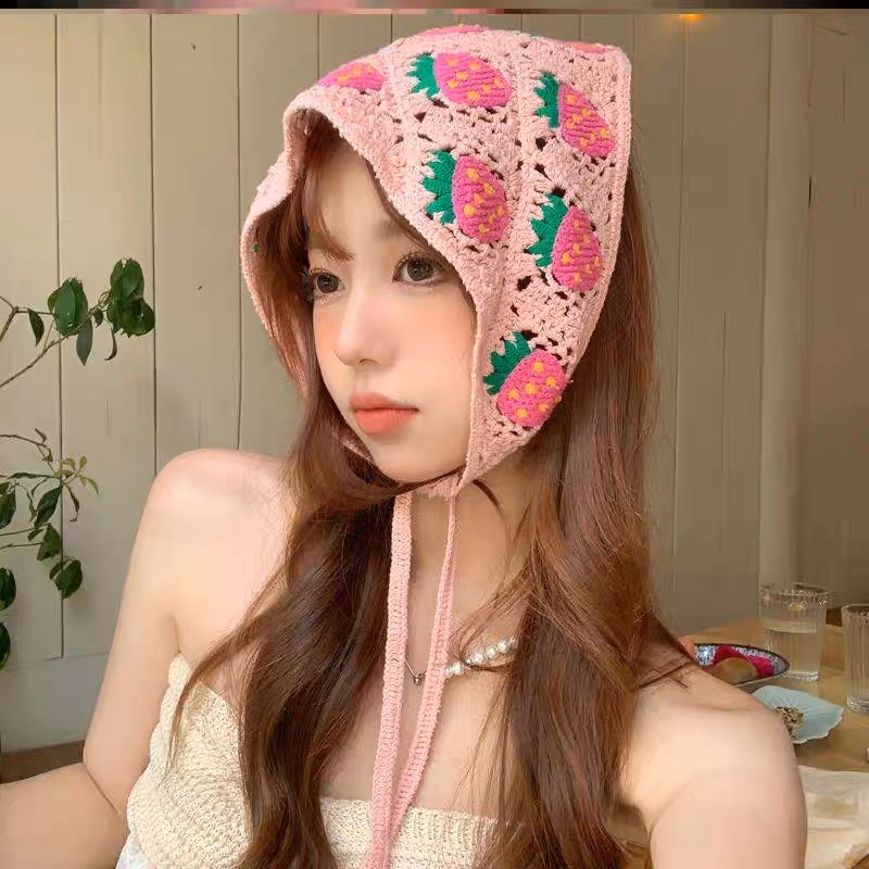 Băng Đô Khăn Đội Đầu Bandana Tam Giác Móc Len Nhiều Họa Tiết Summer - Vani Store - PKTT0050