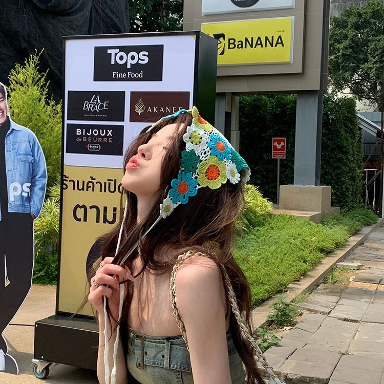 Băng Đô Khăn Đội Đầu Bandana Tam Giác Móc Len Nhiều Họa Tiết Summer - Vani Store - PKTT0050