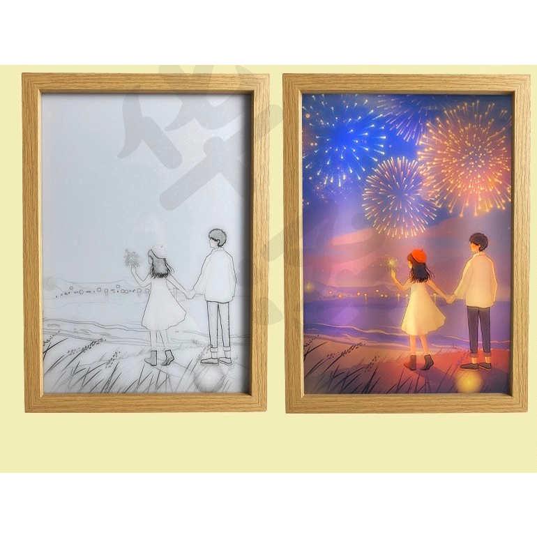 Tranh đèn Led decor Ánh Sáng 3D Tranh Vẽ Treo Cạnh Giường Phòng Ngủ cắm USB Sáng Tạo đơn Giản ấm áp Quà tặng ý nghĩa