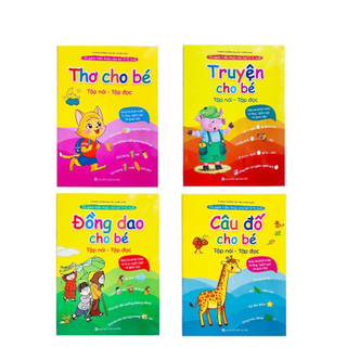 Sách - Bộ 4 cuốn Đồng Dao - Thơ - Truyện - Câu Đố Cho Bé 0-6 tuổi giúp bé phát triển tư duy, ngôn ngữ và giao tiếp