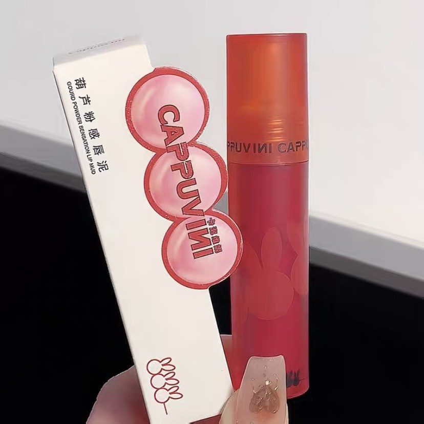 Son kem lì thỏ đỏ CAPPUVINI Gourd Powder Sensation Lip Mud mềm mịn môi