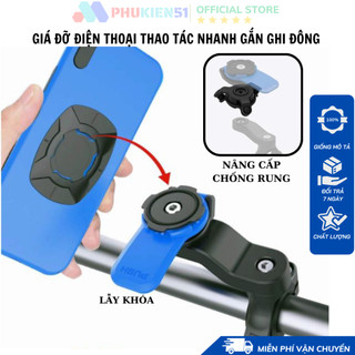 Giá đỡ điện thoại thao tác nhanh xoay 360 độ gắn ghi đông xe đạp -Kiểu Quad lock