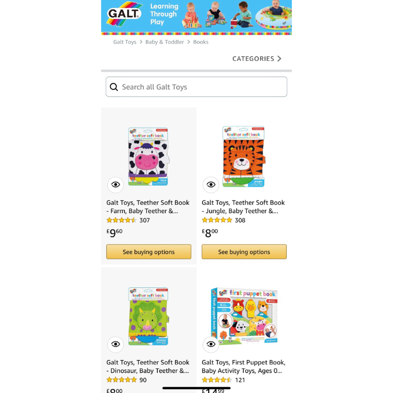 Sách vải tương tác kèm gặm nướu phát triển giác quan cho bé - Galt Toys Teether Soft Book