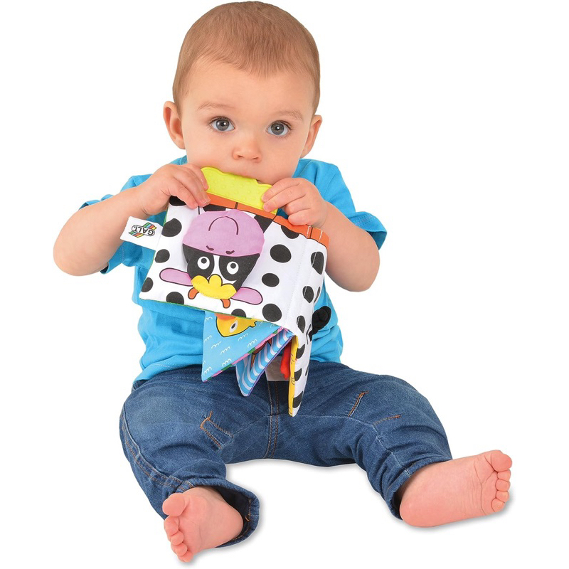 Sách vải tương tác kèm gặm nướu phát triển giác quan cho bé - Galt Toys Teether Soft Book