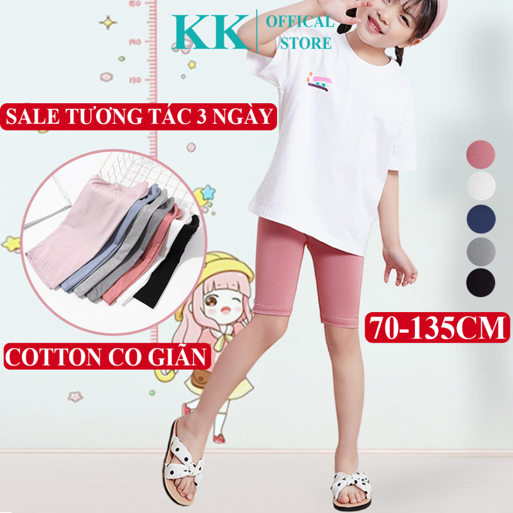 Quần Legging Đùi Cho Bé Gái Bé Trai Kookoo Vải Cotton Thoáng Mát Mềm Mịn, Legging Đùi Trẻ Em Cho Bé Gái Bé Trai