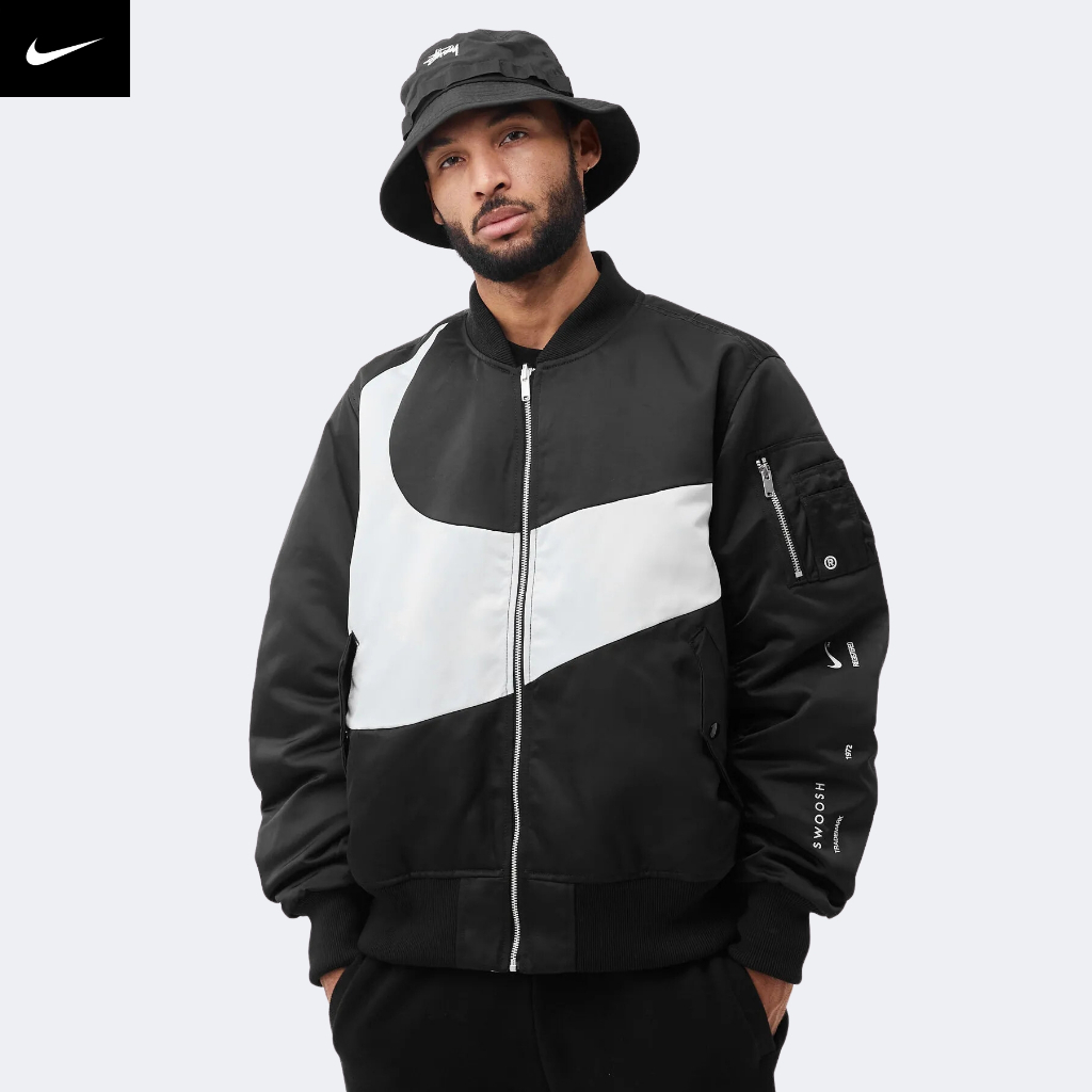 CHÍNH HÃNG - Áo khoác thể thao nam nữ N i k e Sportswear Big Swoosh Therma-FIT Reversible Bomber Jacket DD6055-010
