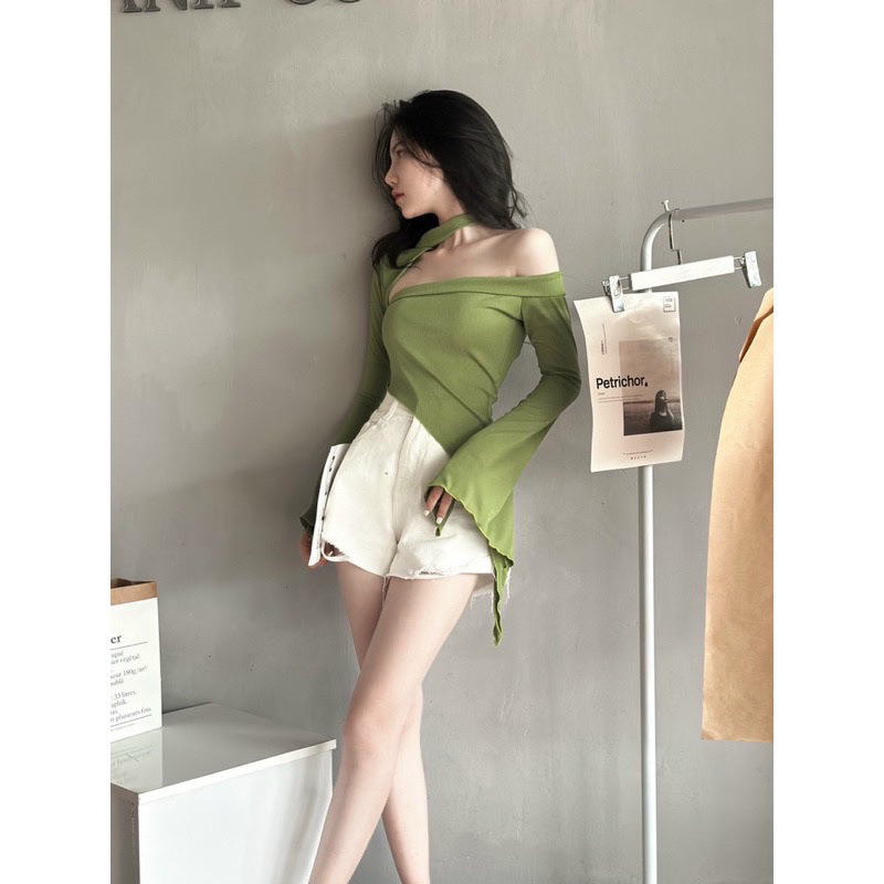 ÁO KIỂU SEXY KHOÉT TE TUA CHOKER CMO