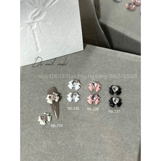 Charm nơ đính đá , phụ kiện trang trí và gắn móng nơ đá