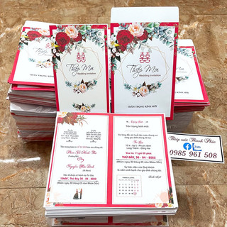 THIỆP CƯỚI  PB HOA HIỆN ĐẠI M3 (đã bao gồm công in nội dung hoàn chỉnh)