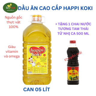 Dầu an Happi Koki 5L tặng chai nước tương tam thái tử nhị ca 500ml