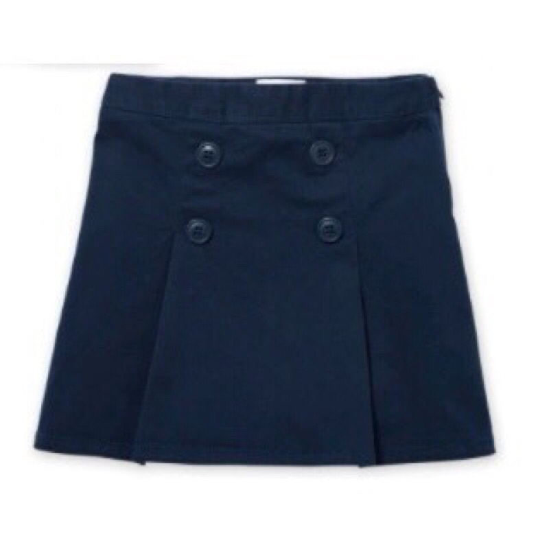 Chân váy ngắn học sinh bé gái kaki mềm 4 cúc 2-12Y