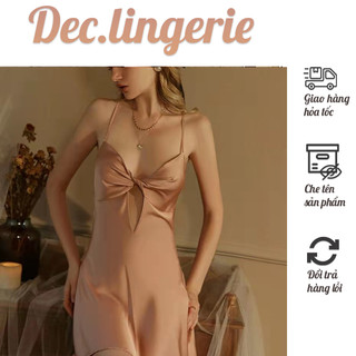 Váy ngủ sexy xoắn ngực kèm ĐỆM LÓT, đầm ngủ lụa dáng suông quyến rũ V21