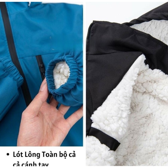 Áo gió lót lông nam, Áo khoác gió lót lông cừu tráng bạc chống nước dành cho cả nam và nữ - Xưởng May VNXK