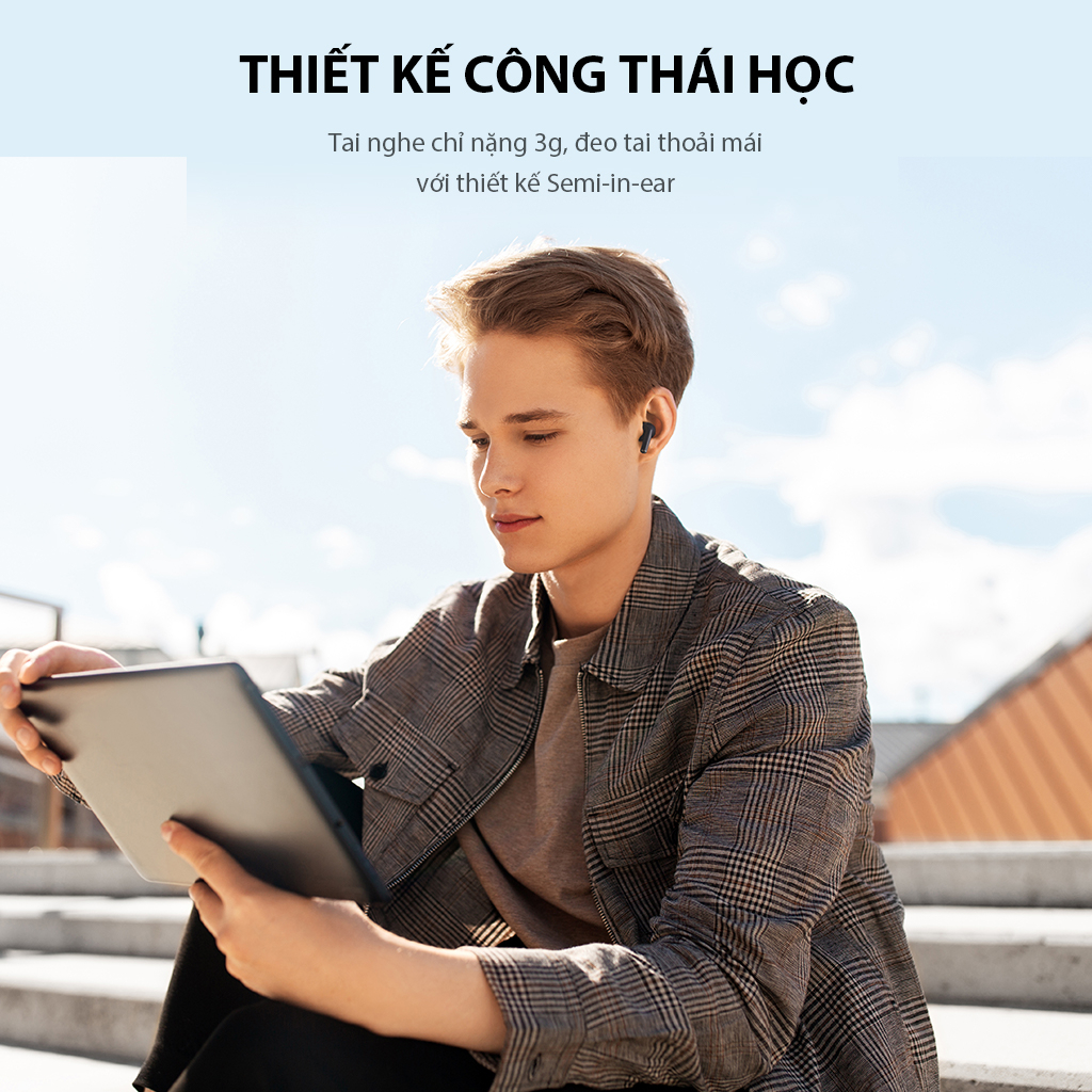 Tai Nghe Không Dây True Wireless Robot Flybuds T20 Playtime 25h Chống Nước IPX4 - Hàng Chính Hãng