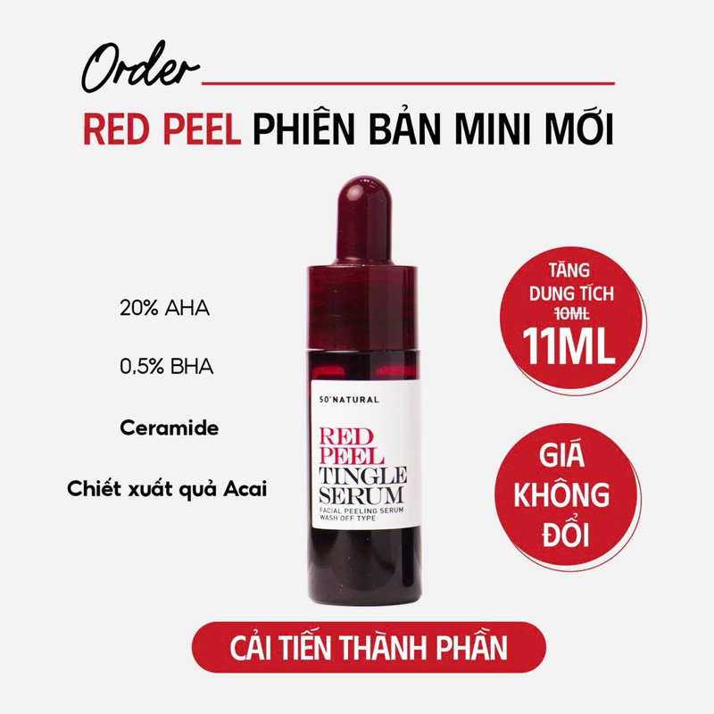 Tinh Chất Peel Da Sinh Học So’Natural Red Peel Tingle Serum - 11ml