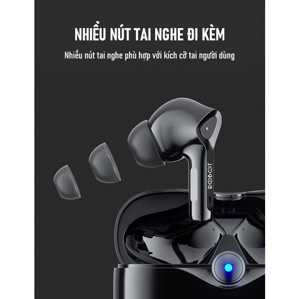 Tai Nghe Không Dây True Wireless Robot Airbuds T30 Bluetooth 5.3 Playtime 22h - Hàng Chính Hãng