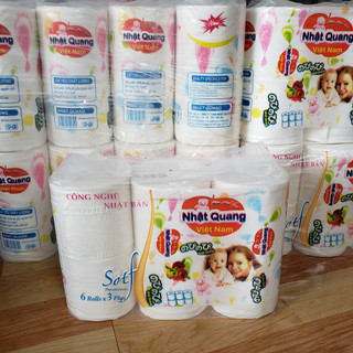 Giấy vệ sinh Nhật Quang (6 cuộn x 3 lớp)