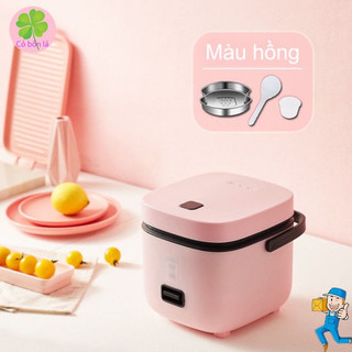  Nồi cơm điện mini điện tử đa năng Jiashi 0.8L cho 1-2 Người Ăn Nấu Gạo Lứt Chống Dính Có Xửng Hấp decor 