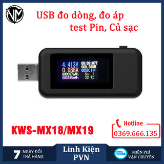Usb đo dòng - đo áp ,test pin sạc, củ sạc, dung lượng pin kws-mx18 kws-mx19