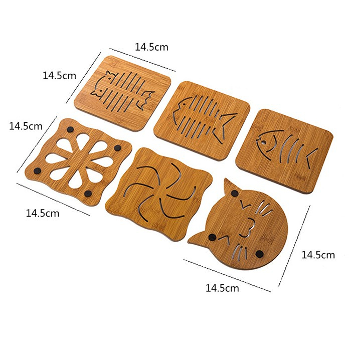 Miếng gỗ lót nồi cách nhiệt dành cho bàn đá, bàn kính