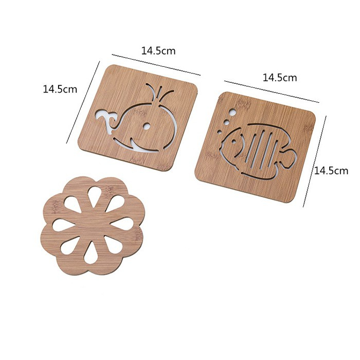 Miếng gỗ lót nồi cách nhiệt dành cho bàn đá, bàn kính