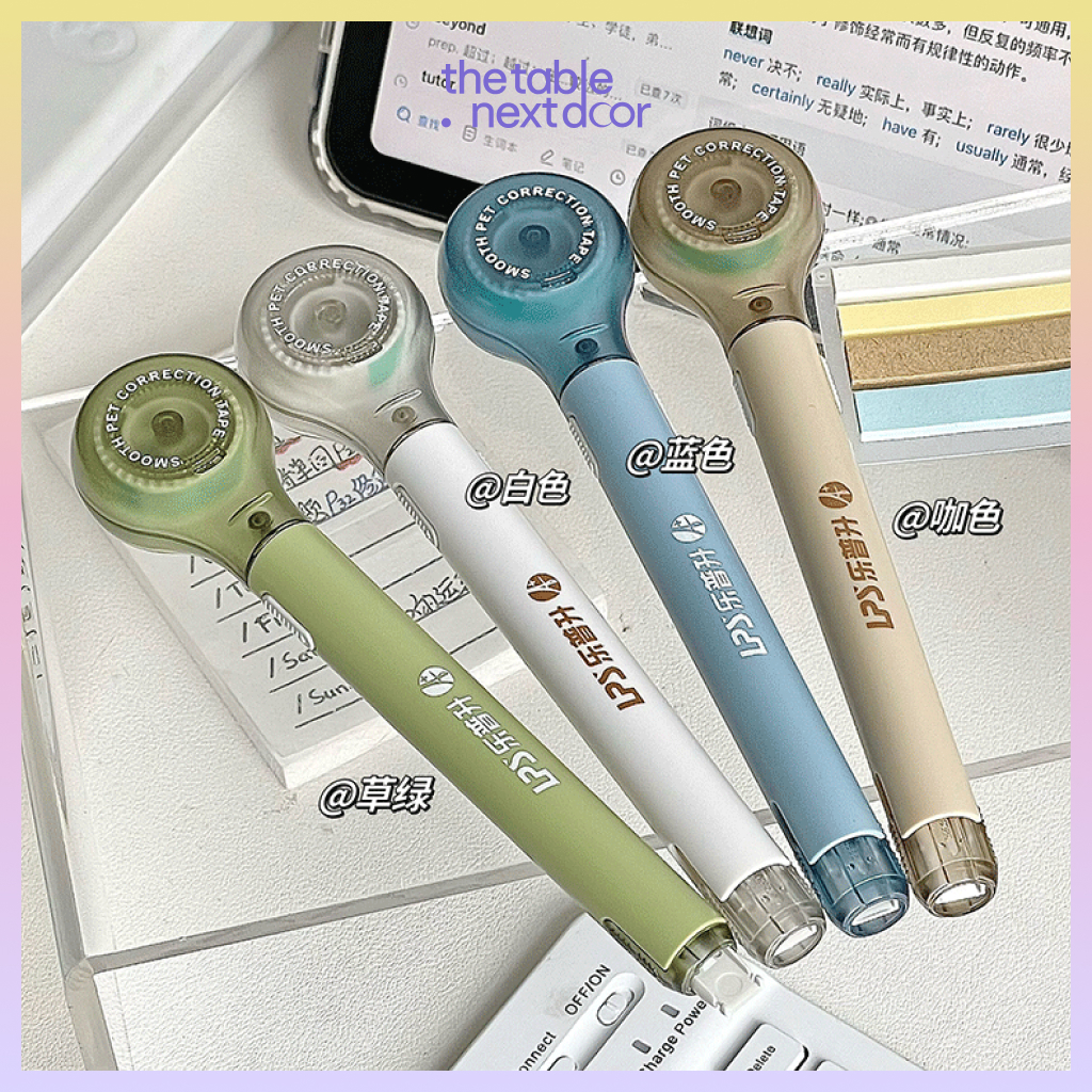 Bút xoá băng kéo dáng dài dễ sử dụng như cầm bút màu sắc pastel trang nhã dành cho học sinh the table nextdoor