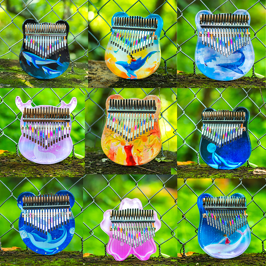 Đàn Kalimba Trong Suốt Pha Lê 17 Phím Chính Hãng - Đầy Đủ Phụ Kiện