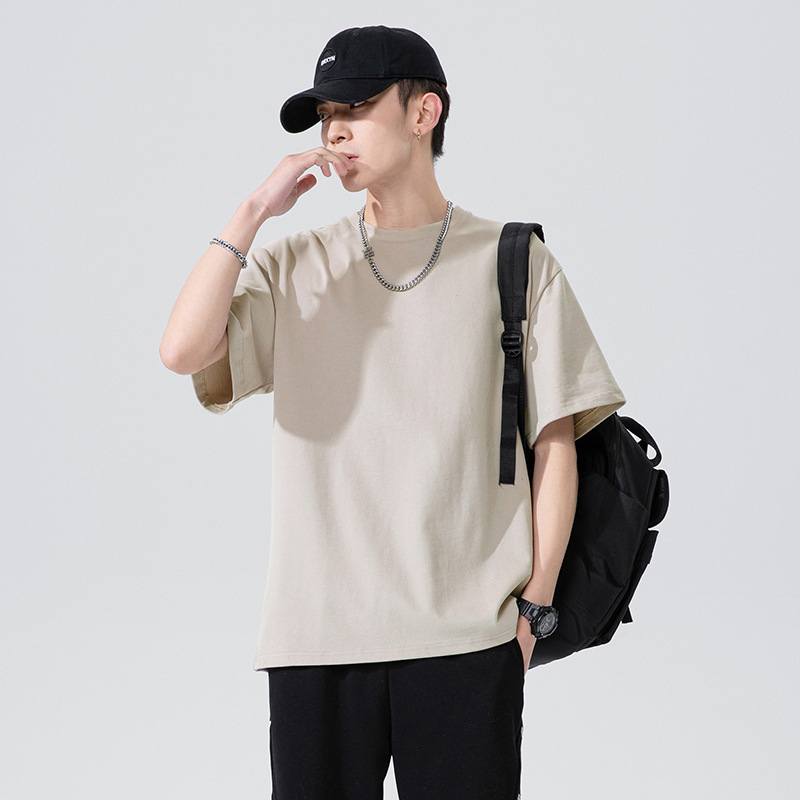 Áo thun nam tay lỡ basic, áo thun trơn TAY LỠ màu trắng - đen basic FEENY STORE
