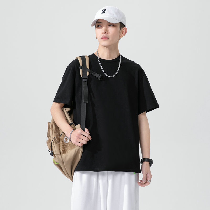 Áo thun nam tay lỡ basic, áo thun trơn TAY LỠ màu trắng - đen basic FEENY STORE