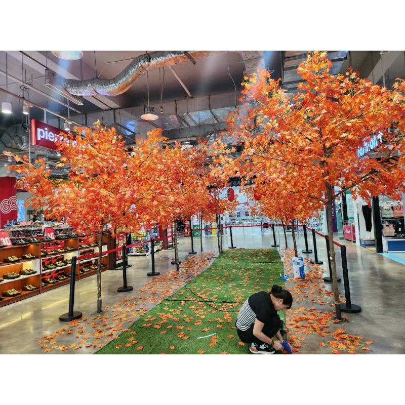 Cành lá phong đỏ làm cây trang trí decor