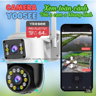  Camera Yoosee 2 Mắt NGOÀI TRỜI - Xem 2 Màn Hình Cùng Lúc - Độ Phân Giải FHD - QUAY Đêm Có Màu 