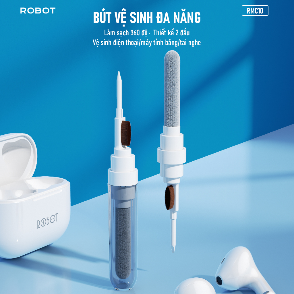 Bút Vệ Sinh Đa Năng Tai Nghe Điện Thoại Robot RMC10 - Hàng Chính Hãng