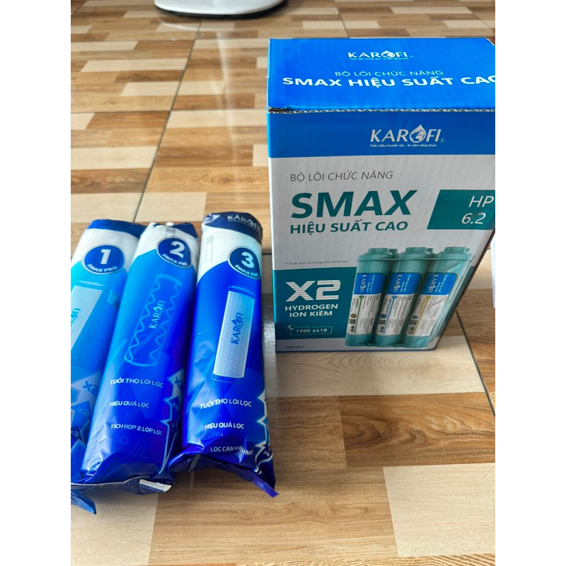 Combo lõi lọc Karofi chính hãng Smax Pro 123 và bộ lõi bù khoáng chất HP6.2 cho máy Karofi KAD-D66