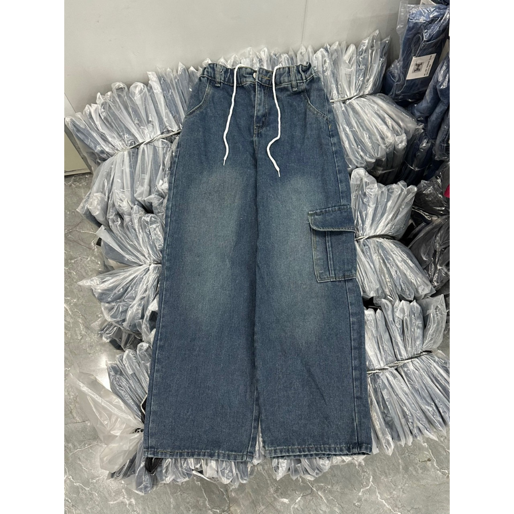 Quần jeans ống rộng túi hộp dây rút phong cách ulzzang - Retrostyle - QuanJeandayrutbung9899_P0K42